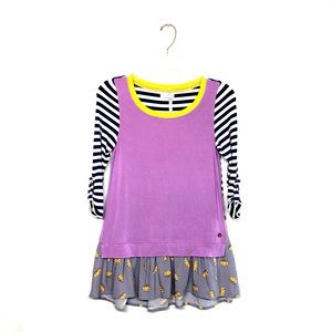 Matilda Jane 435 Lilac Navy White Stripe Tunic 12 Girl